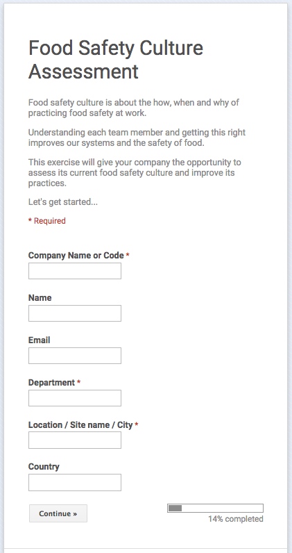 Food Safety Culture Assessment Tool