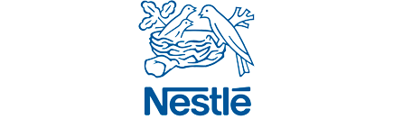 The brand logo of Nestlé.